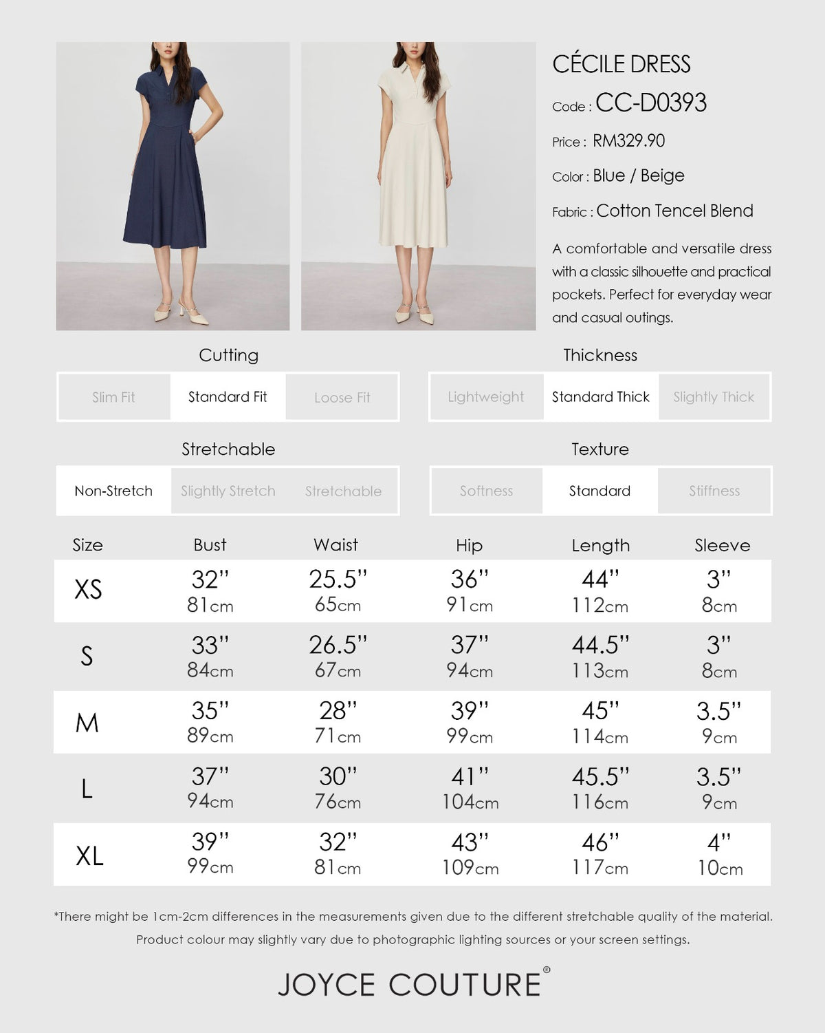 Cecile Dress (Blue)