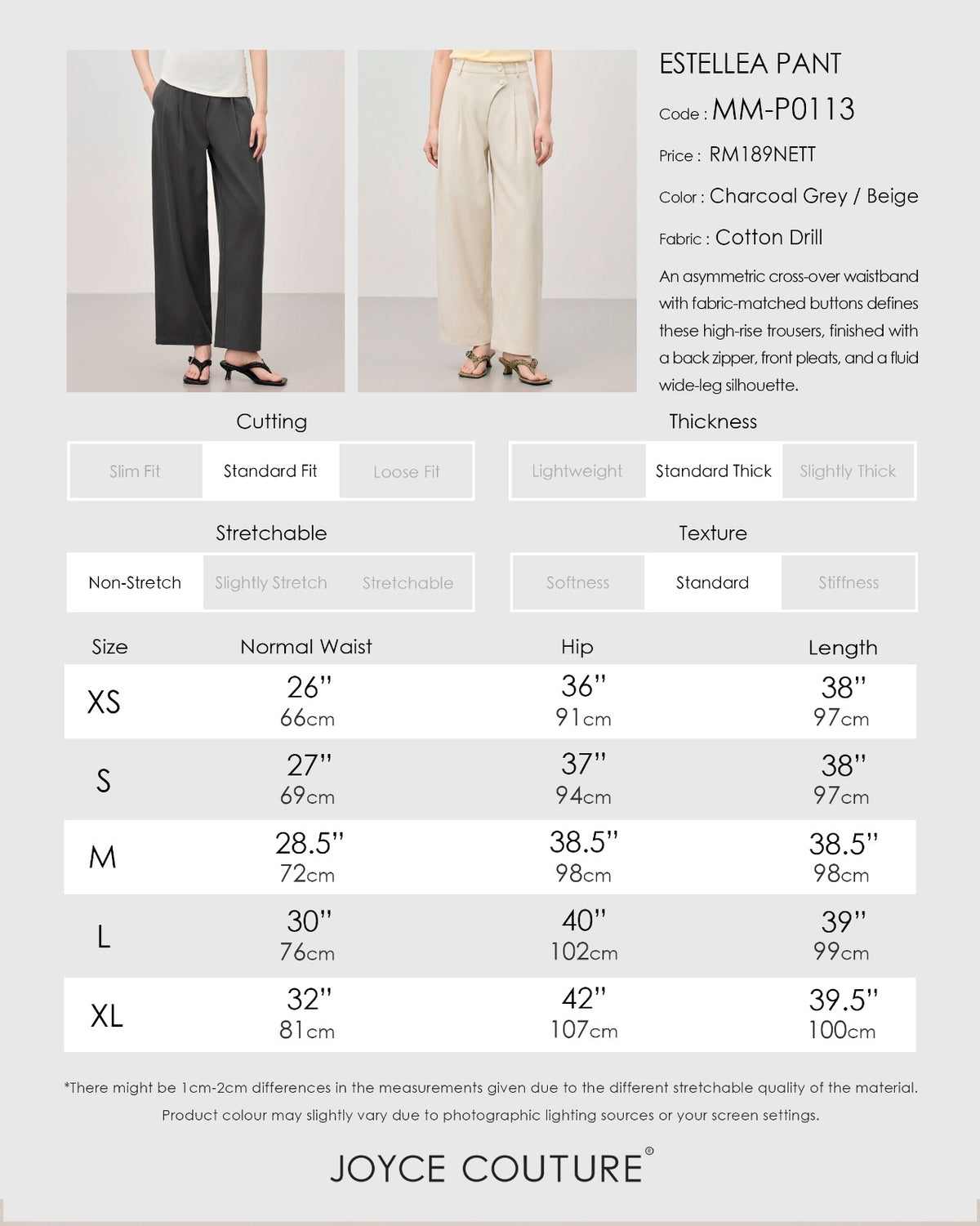 Estellea Pant (Charcoal Grey)