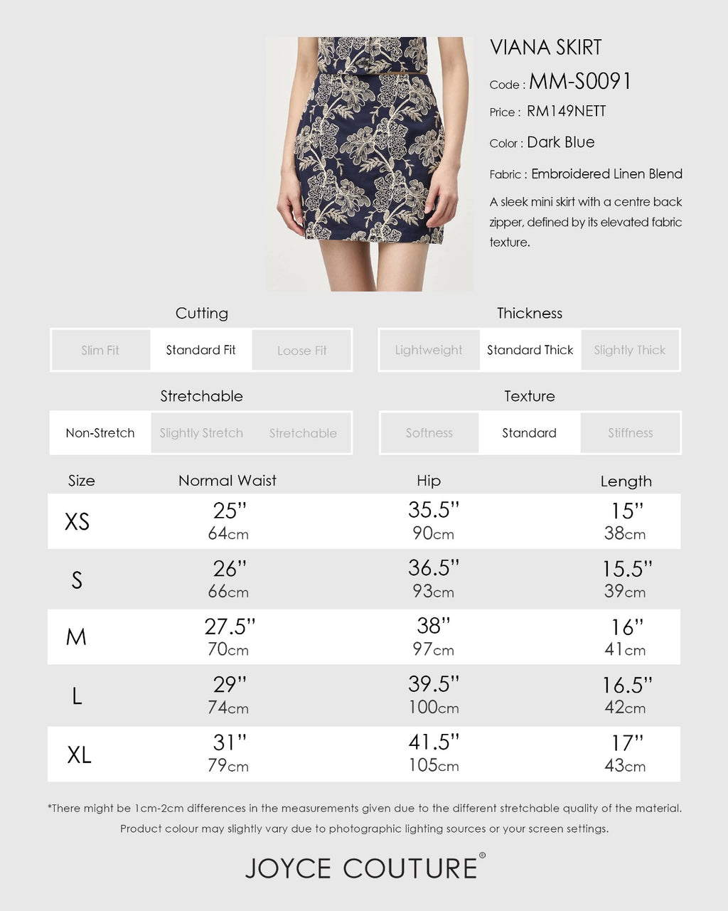 Viana Skirt (Dark Blue)