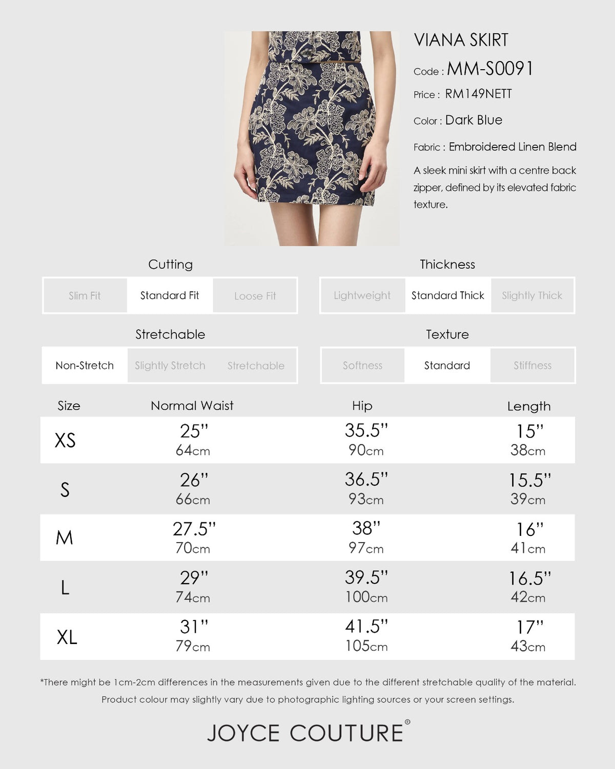 Viana Skirt (Dark Blue)