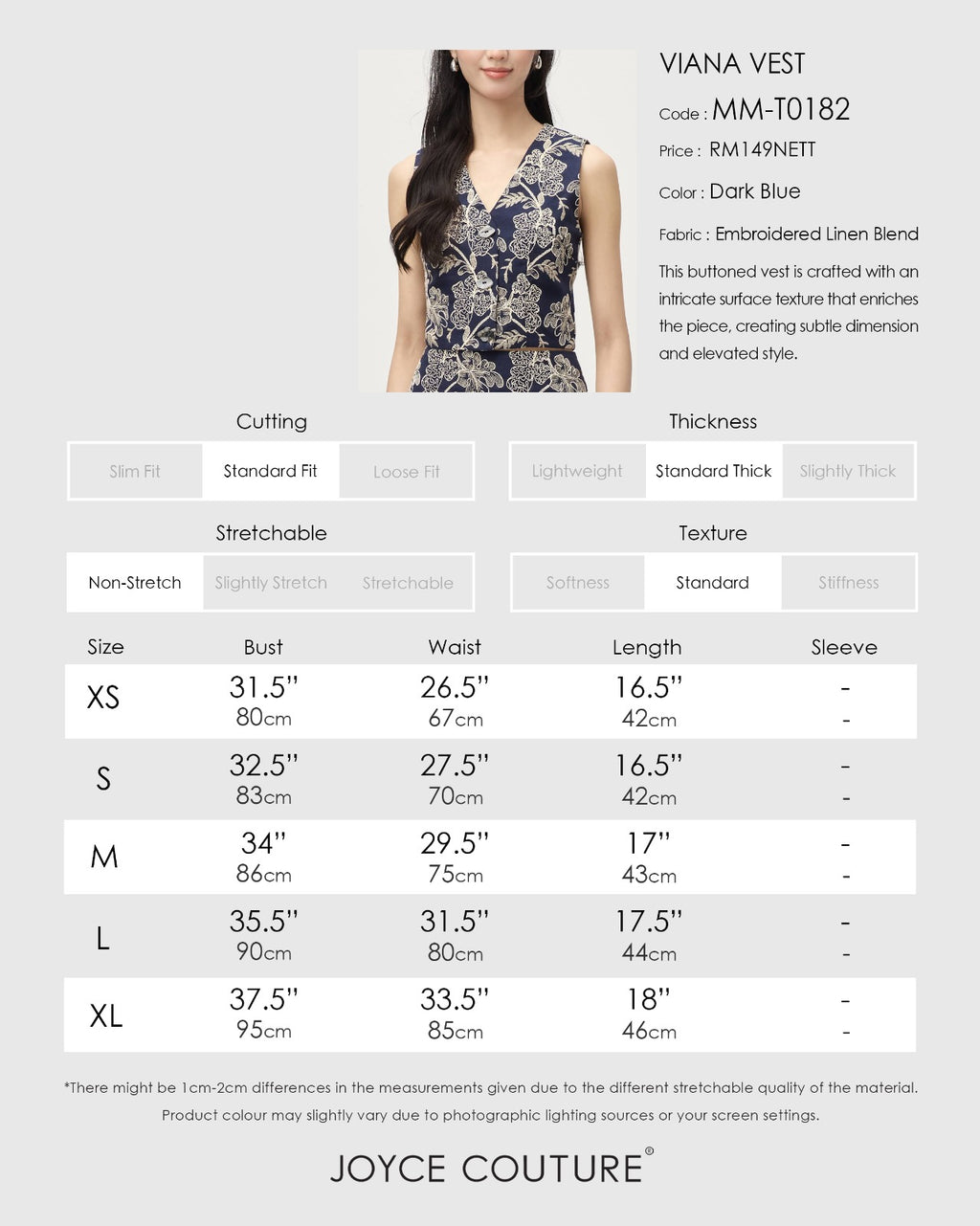 Viana Vest (Dark Blue)