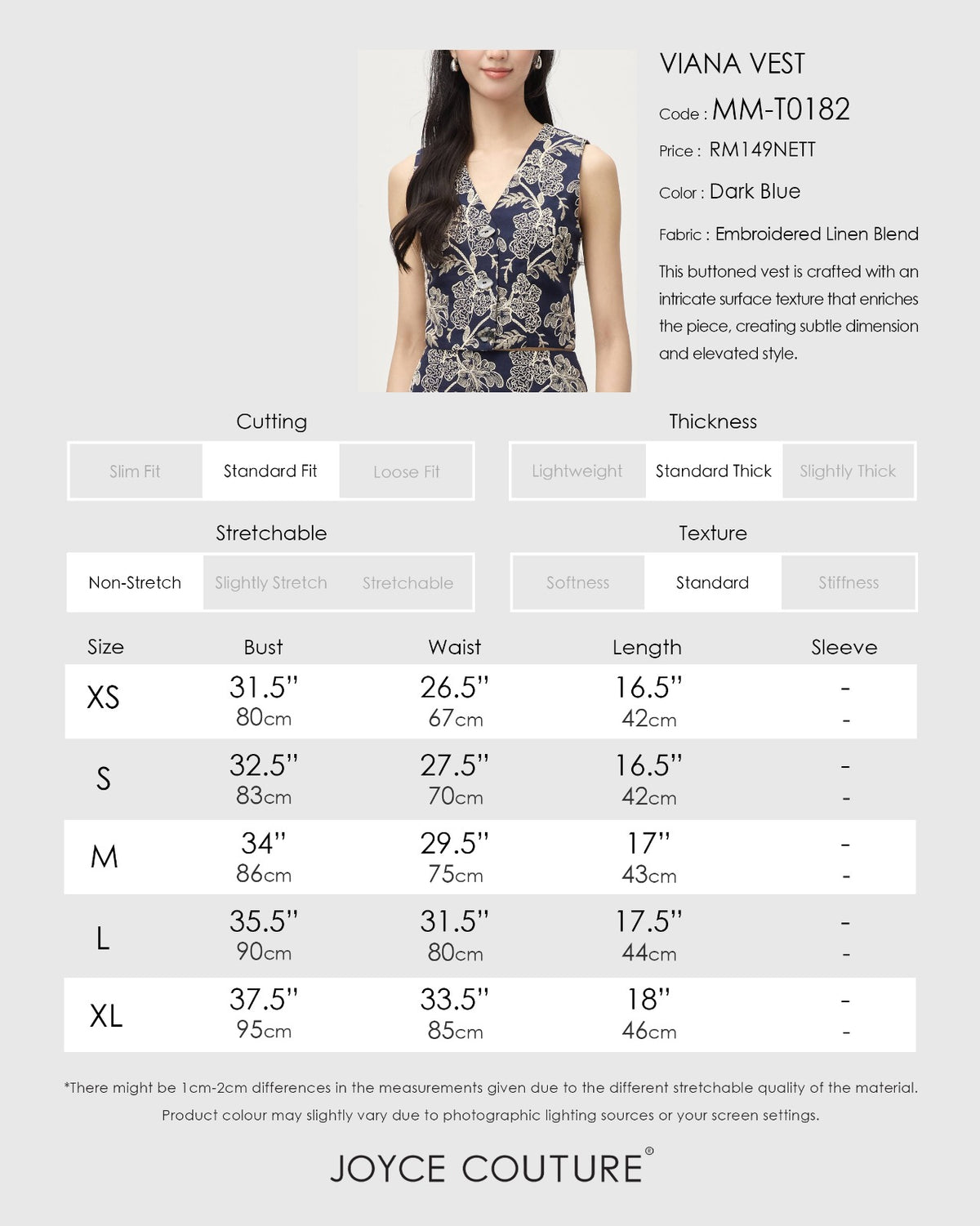 Viana Vest (Dark Blue)