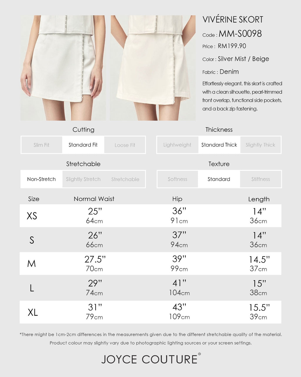 Viverine Skort (Silver Mist)